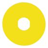 Picture of Marked legend, Harmony XB4, plastic, yellow, 90mm, for emergency stop, marked EMERGENCY STOP with logo ISO13851