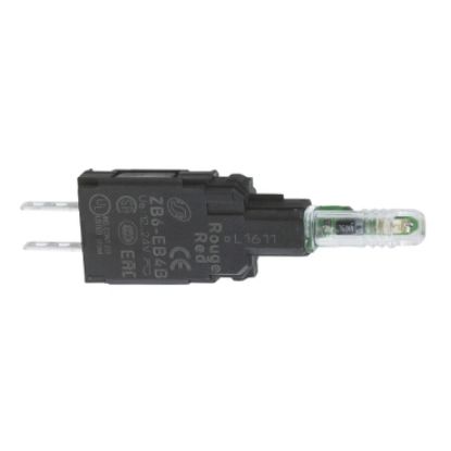 Picture of Complete body for pilot lights, Harmony XB6, blue light block, with body/fixing collar, integral LED, 12…24V AC