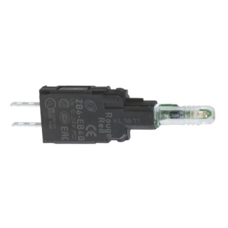 Picture of Complete body for pilot lights, Harmony XB6, blue light block, with body/fixing collar, integral LED, 12…24V AC