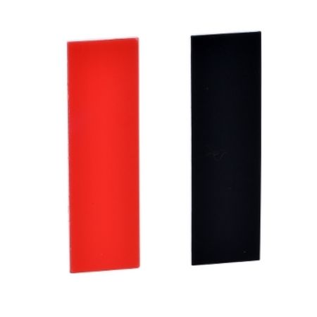 Picture of Blank legend, Harmony XB4, Harmony XB5, black/red, 8 x 27 mm, for holder 30 x 40 mm, unmarked