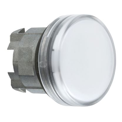 Picture of Head for pilot light, Harmony XB4, metal, white, 22mm, plain lens for BA9s bulb