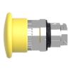 Picture of Mushroom push button head 40mm, Harmony XB4, metal, yellow, 22mm, latching push pull