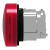 Picture of Head for pilot light, Harmony XB4, metal, red, 22mm, universal LED, grooved lens