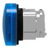 Picture of Head for pilot light, Harmony XB4, blue, 22mm, with grooved lens, universal LED