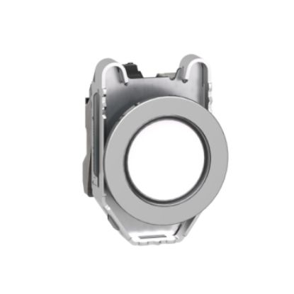 Picture of Pilot light, Harmony XB4,metal, white flush mounted, 30mm, universal LED, plain lens, 24V AC DC