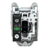Picture of Push button flush mounted, Harmony XB4, metal, black, 30mm, spring return, unmarked, 1NO