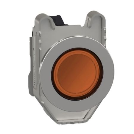 Picture of Pilot light, Harmony XB4,metal, orange flush mounted, 30mm, universal LED, plain lens, 230...240V AC