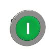 Picture of Flush mounted push button head, Harmony XB4, metal, green, 30mm, spring return, marked I