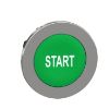 Picture of Flush mounted push button head, Harmony XB4, metal, green, 30mm, spring return, marked START