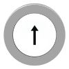 Picture of Flush mounted push button head, Harmony XB4, metal, white, 30mm, spring return, marked UP ARROW