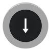 Picture of Flush mounted push button head, Harmony XB4, metal, black, 30mm, spring return, marked DOWN ARROW