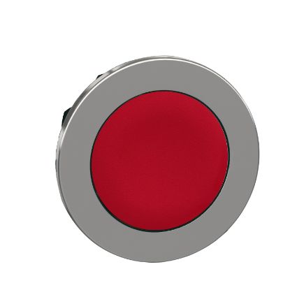 Picture of Flush mounted push button head, Harmony XB4, metal, red, 30mm, spring return, unmarked