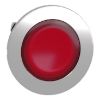 Picture of Head for illuminated push button, Harmony XB4, metal, red flush mounted, 30mm, universal LED, for legend of insertion