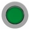 Picture of Head for illuminated push button, Harmony XB4, metal, green flush mounted, 30mm, universal LED, unmarked