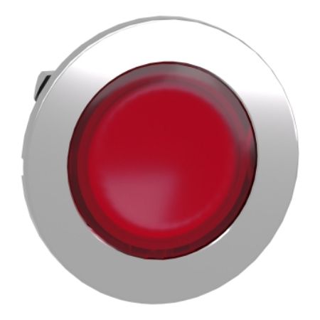 Picture of Head for illuminated push button, Harmony XB4, metal, red flush mounted, 30mm, universal LED, unmarked