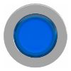 Picture of Head for illuminated push button, Harmony XB4, metal, blue flush mounted, 30mm, universal LED, unmarked
