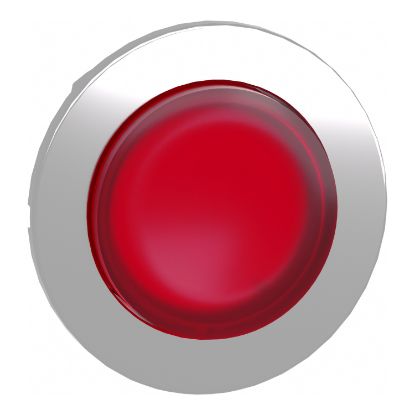 Picture of Head for illuminated push button, Harmony XB4, metal, red projecting, 30mm, universal LED, push-push, unmarked