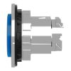 Picture of Head for illuminated push button, Harmony XB4, metal, blue projecting, 30mm, universal LED, push-push, unmarked