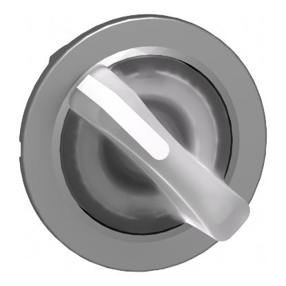 Picture of Head for illuminated selector switch, Harmony XB4, metal, white handle, 30mm, universal LED, 2 positions, stay put