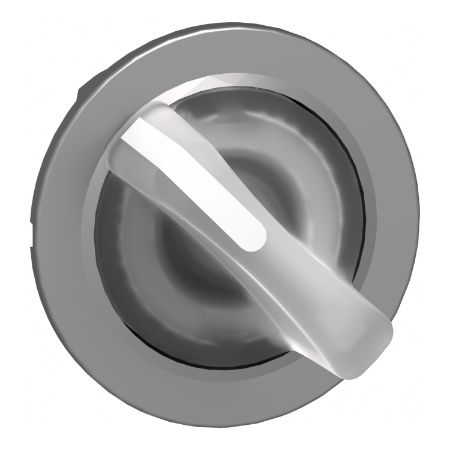 Picture of Head for illuminated selector switch, Harmony XB4, metal, white handle, 30mm, universal LED, 2 positions, stay put