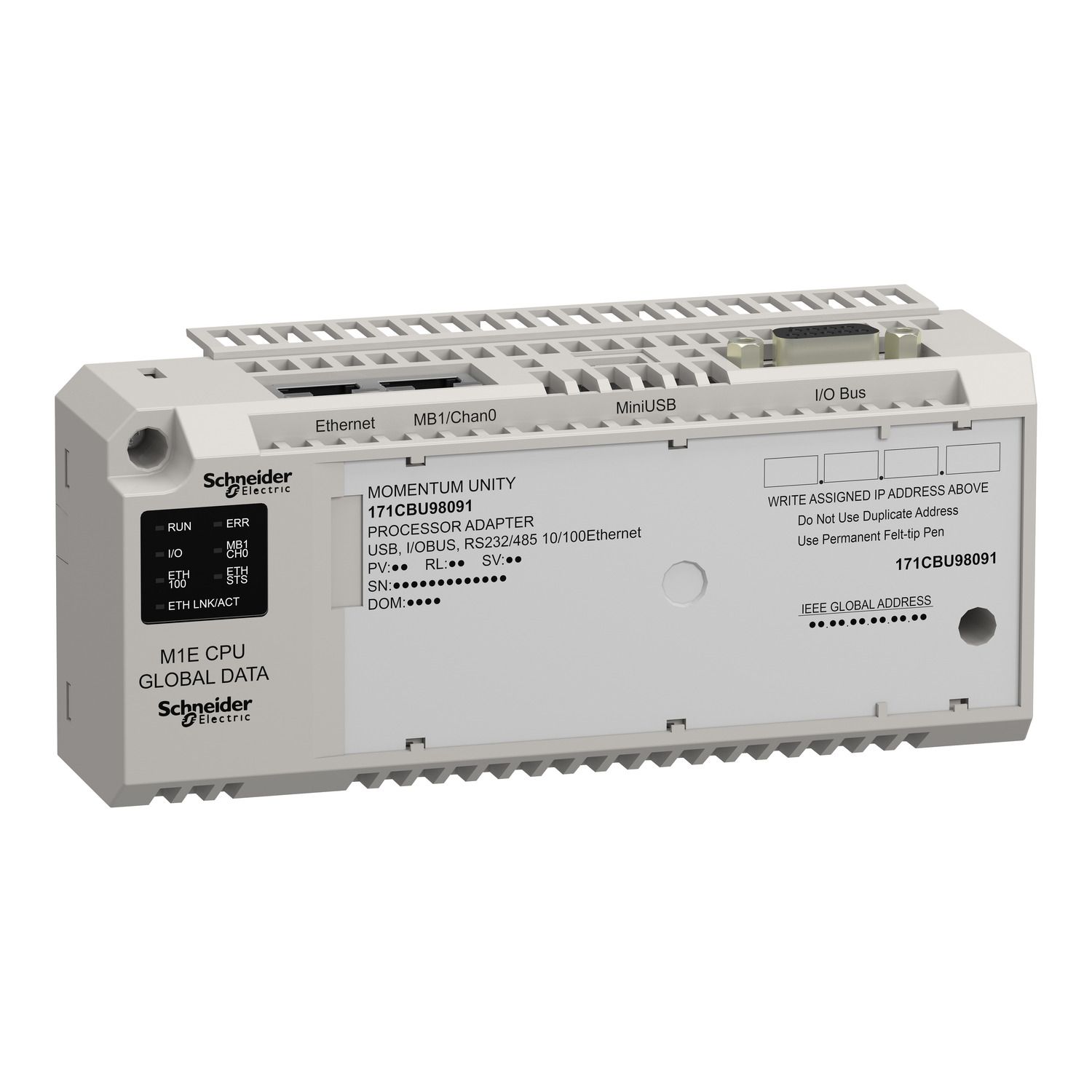 Picture of Unity M1E processor - RS232/485 - Ethernet - USB - I/O bus - global data