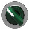 Picture of Head for illuminated selector switch, Harmony XB4, universal LED,  green handle, flush, 30mm, 2 positions, stay put