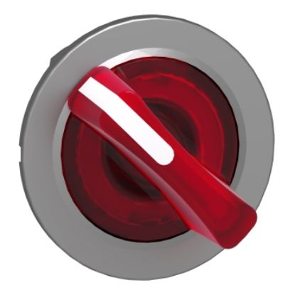 Picture of Head for illuminated selector switch, Harmony XB4, metal, red handle, 30mm, universal LED, 2 positions, stay put