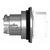 Picture of Head for illuminated selector switch, Harmony XB4, metal, white handle, flush mounted, 30mm, universal LED, 3 positions
