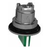 Picture of Head for illuminated selector switch, Harmony XB4, metal, green handle, flush mounted, 30mm, universal LED, 3 positions