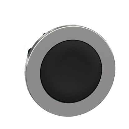Picture of Head for non illuminated push button, Harmony XB4, flush mounted black flush caps pushbutton push