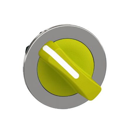 Picture of Head for selector switch, Harmony XB4, yellow handle, flush, 30mm, 2 positions, stay put