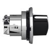 Picture of Flush mounted selector switch head, Harmony XB4, metal, black, 30mm, 2 positions, stay put