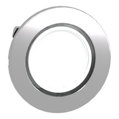 Picture of Head for pilot light, Harmony XB4, flush mounted, white, 30mm, with plain lens, universal LED