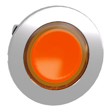 Picture of Head for pilot light, Harmony XB4, metal, orange flush mounted, 30mm, universal LED, plain lens