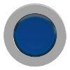 Picture of Head for pilot light, Harmony XB4, metal, blue flush mounted, 30mm, universal LED, plain lens