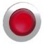 Picture of Head for illuminated push button, Harmony XB4, plastic, red projecting, 30mm, universal LED, spring return, plain lens