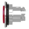 Picture of Head for illuminated push button, Harmony XB4, plastic, red projecting, 30mm, universal LED, spring return, plain lens