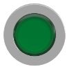 Picture of Head for illuminated push button, Harmony XB4, metal, green flush, 30mm, spring return, universal LED, unmarked