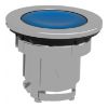 Picture of Head for illuminated push button, Harmony XB4, metal, blue flush, 30mm, spring return, universal LED, unmarked