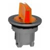 Picture of Head for illuminated selector switch, Harmony XB4, metal, orange handle, flush mounted, 30mm, universal LED, 3 positions