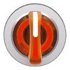 Picture of Head for illuminated selector switch, Harmony XB4, metal, orange handle, flush mounted, 30mm, universal LED, 3 positions