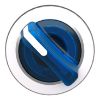 Picture of Head for illuminated selector switch, Harmony XB4, metal, blue handle, 30mm, universal LED, 2 positions, spring return