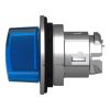 Picture of Head for illuminated selector switch, Harmony XB4, metal, blue handle, 30mm, universal LED, 2 positions, spring return