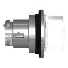 Picture of Head for illuminated selector switch, Harmony XB4, metal, white handle, 30mm, universal LED, 3 positions, to center