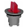 Picture of Head for illuminated selector switch, Harmony XB4, metal, red handle, flush mounted, 30mm, universal LED, 3 positions