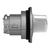 Picture of Head for illuminated selector switch, Harmony XB4, metal, white handle, 30mm, universal LED, 2 positions, spring return