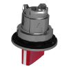Picture of Head for illuminated selector switch, Harmony XB4, metal, red handle, 30mm, universal LED, 2 positions, spring return