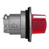 Picture of Head for illuminated selector switch, Harmony XB4, metal, red handle, 30mm, universal LED, 2 positions, spring return