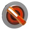 Picture of Head for illuminated selector switch, Harmony XB4, metal, orange handle, 30mm, universal LED, 2 positions