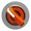 Picture of Head for illuminated selector switch, Harmony XB4, metal, orange handle, 30mm, universal LED, 2 positions